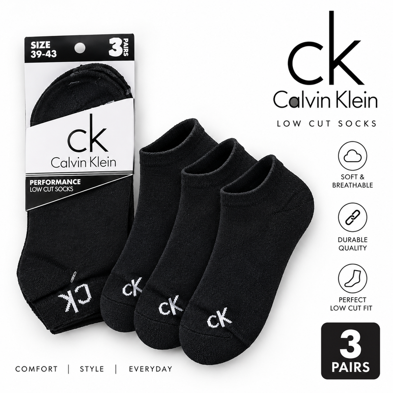 Calvin Klein Low Cut Socks – Pack of 3 Pairs
